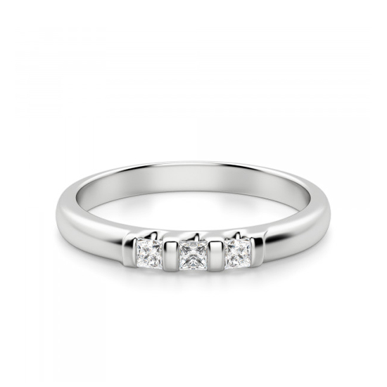 Обручальное кольцо с 3 квадратными бриллиантами, Изображение 1