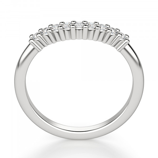 Изогнутое кольцо с 9 бриллиантами,  Больше Изображение 3