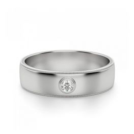 Широкое обручальное кольцо с 1 бриллиантом