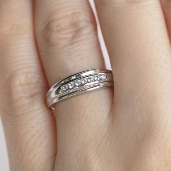 Обручальное кольцо с 7 бриллиантами - Фото 3