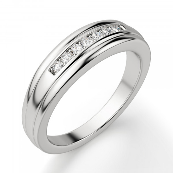 Обручальное кольцо с 7 бриллиантами,  Больше Изображение 2