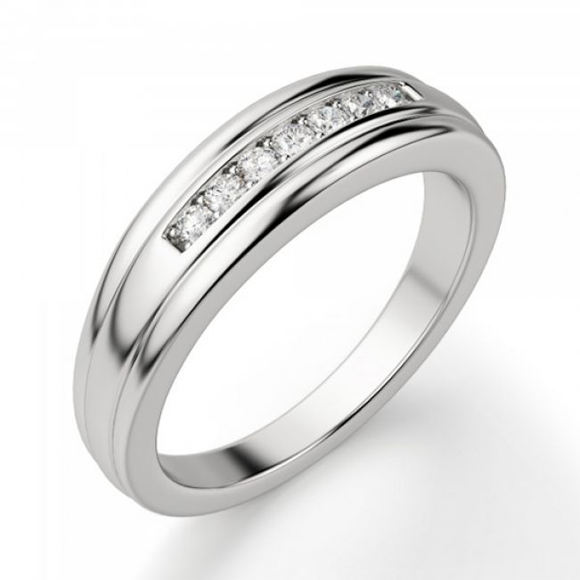 Обручальное кольцо с 7 бриллиантами - Фото 1