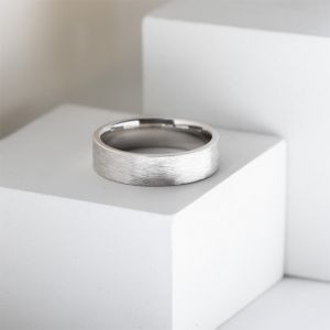 Широкое матовое мужское кольцо 6 мм - Фото 3