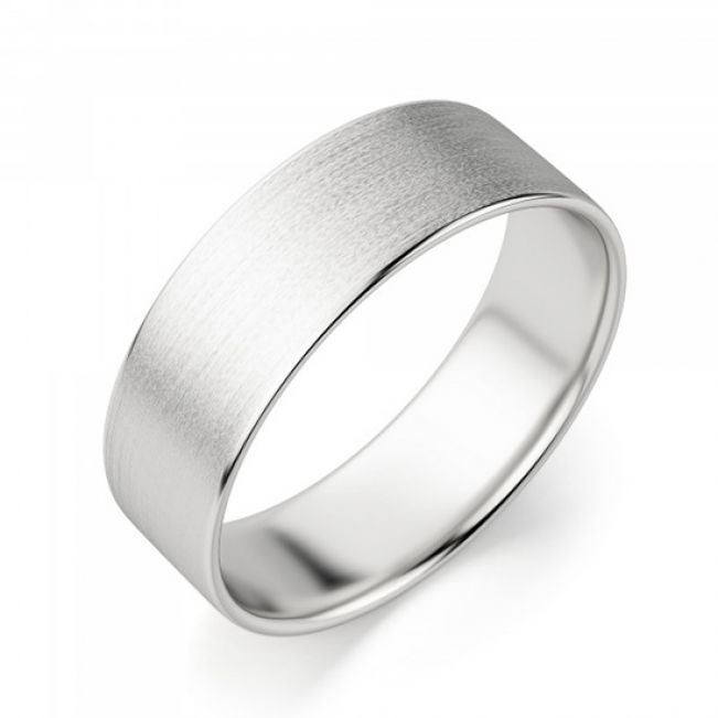 Широкое матовое мужское кольцо 6 мм - Фото 1