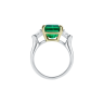 Кольцо с изумрудом кушон 6 карат и бриллиантами полумесяцами, Изображение 2