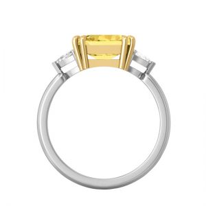 Кольцо с желтым сапфиром эмеральд - Фото 1