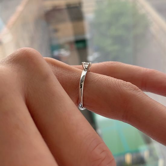 Кольцо помолвочное с квадратным бриллиантом Ашер,  Больше Изображение 5