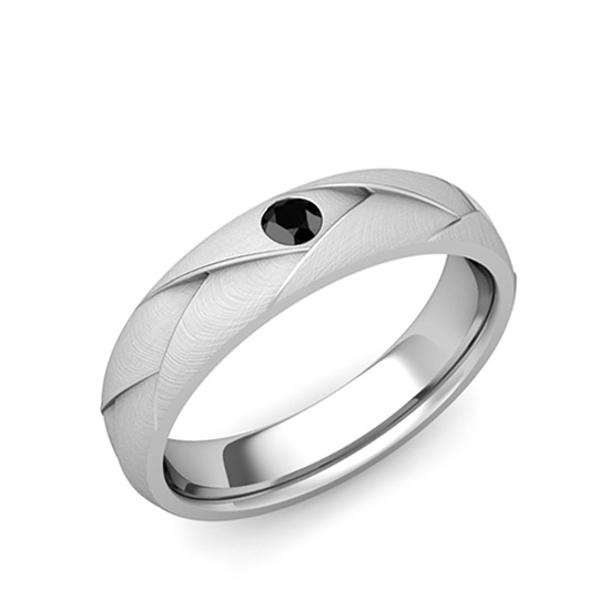 Мужское кольцо с черным бриллиантом, Больше Изображение 1