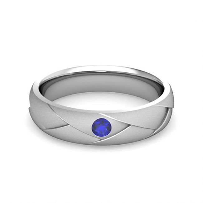 Мужское кольцо с сапфиром - Фото 1