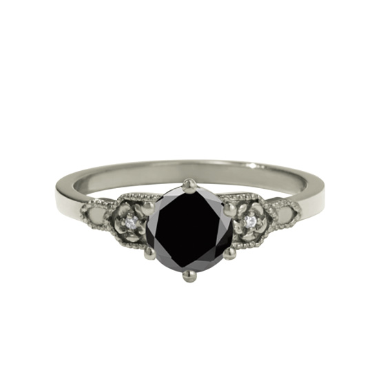 Кольцо с черным бриллиантом, Больше Изображение 1
