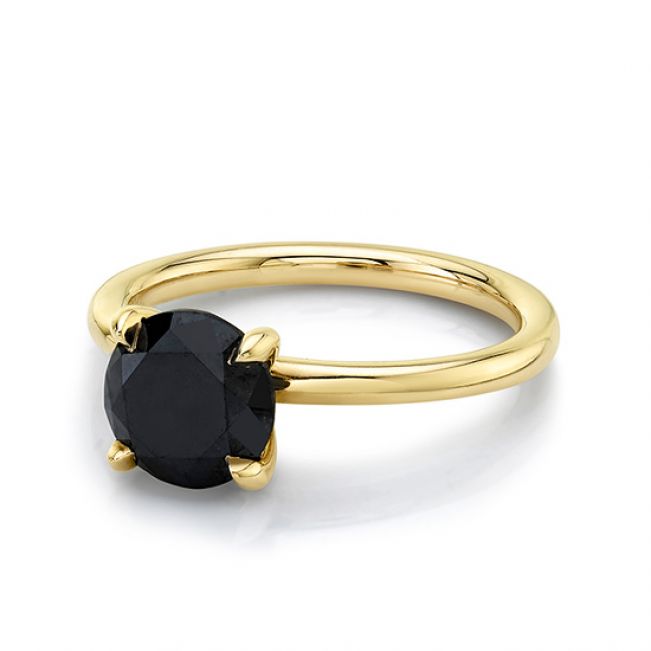 Кольцо с черным бриллиантом 2 карата - Фото 1