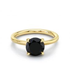 Кольцо с черным бриллиантом 2 карата