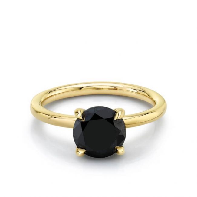 Кольцо с черным бриллиантом 2 карата