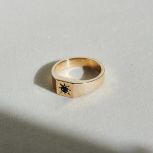 Кольцо с черным бриллиантом - Фото 1