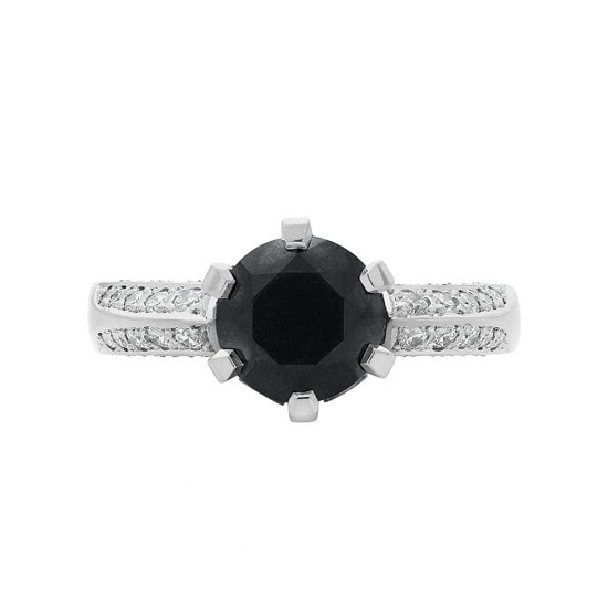 Кольцо с черным бриллиантом, Больше Изображение 1