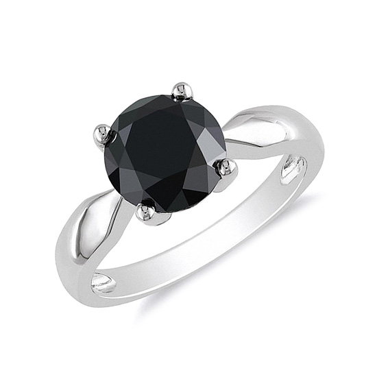 Кольцо с черным бриллиантом 8 мм, Больше Изображение 1