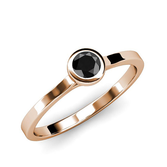 Кольцо с черным бриллиантом ,  Больше Изображение 3
