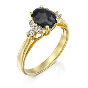 Кольцо с черным бриллиантом - Фото 1