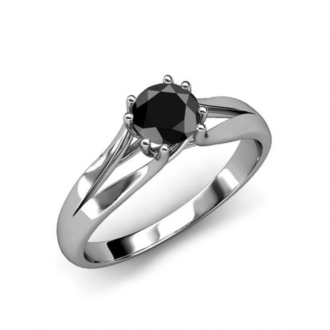 Кольцо с черным бриллиантом  - Фото 2