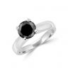Кольцо солитер с круглым черным бриллиантом , Изображение 2