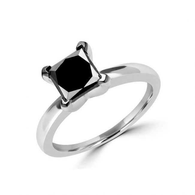 Кольцо с квадратным черным бриллиантом - Фото 1