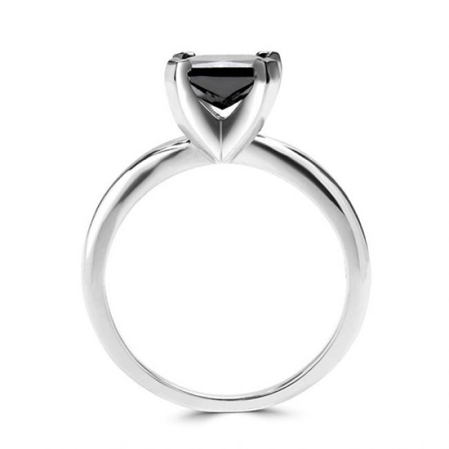Кольцо с квадратным черным бриллиантом - Фото 2