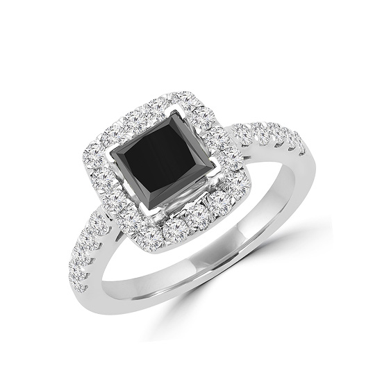 Кольцо с квадратным черным бриллиантом,  Больше Изображение 2
