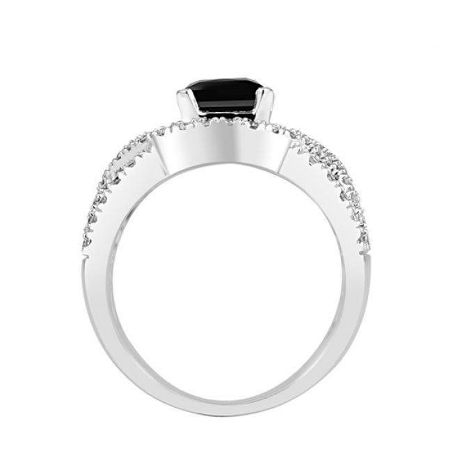 Кольцо с квадратным черным бриллиантом  - Фото 2