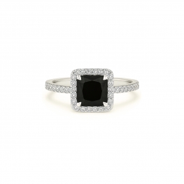 Кольцо с черным бриллиантом Принцесса