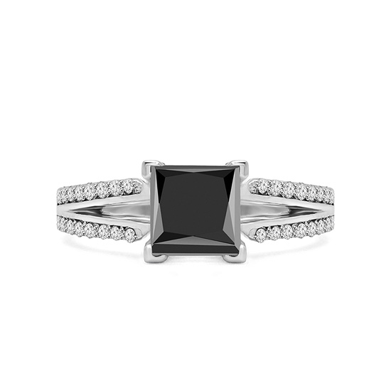 Кольцо с квадратным черным бриллиантом, Изображение 1