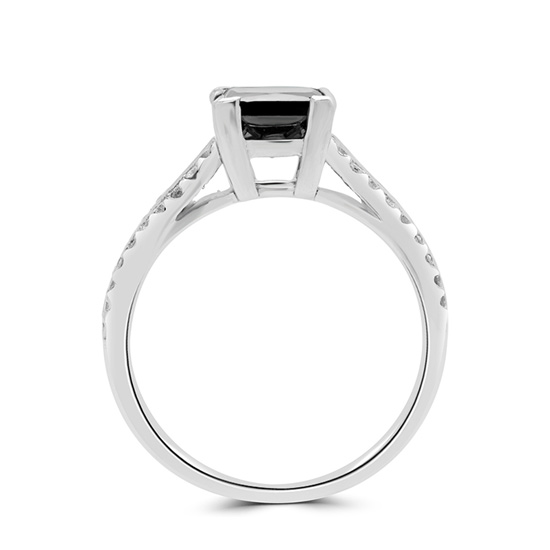 Кольцо с квадратным черным бриллиантом,  Больше Изображение 3