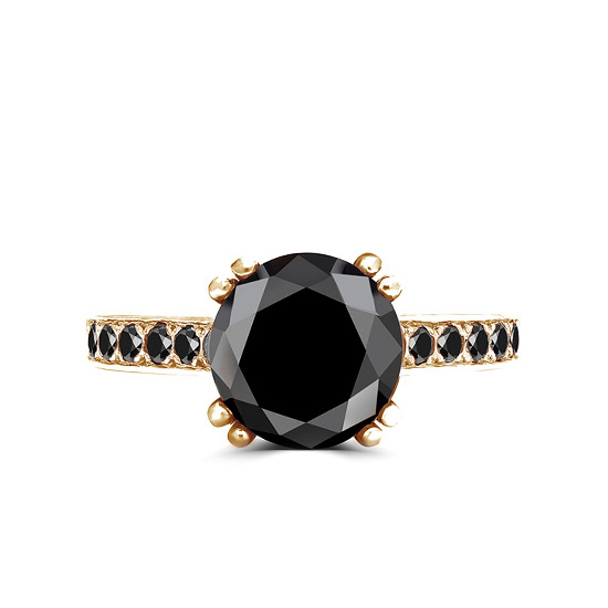 Кольцо с круглым черным бриллиантом, Изображение 1