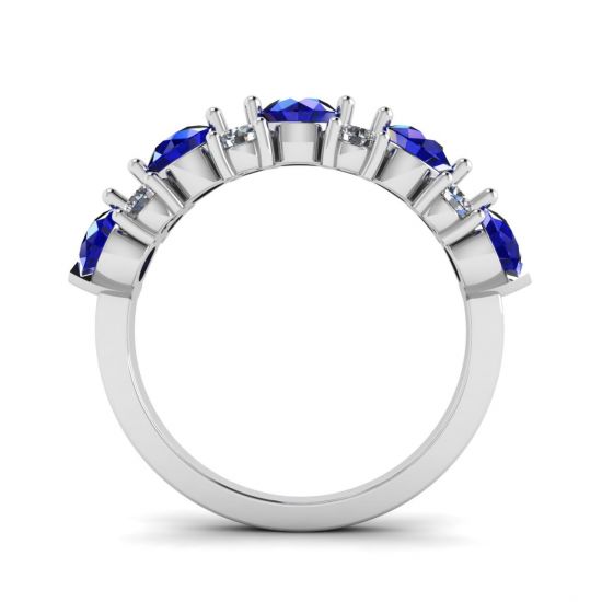 Современное кольцо гирлянда с сапфирами и бриллиантами,  Больше Изображение 2