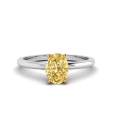 Кольцо с желтым овальным бриллиантом