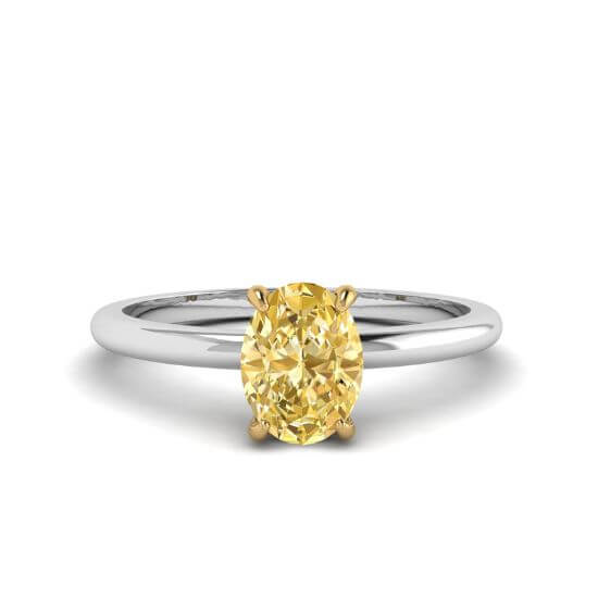 Кольцо с желтым овальным бриллиантом, Больше Изображение 1