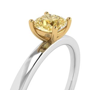 Кольцо с желтым бриллиантом Кушон - Фото 1