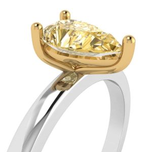Кольцо с желтым бриллиантом Груша - Фото 1