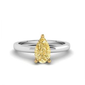 Кольцо с желтым бриллиантом Груша