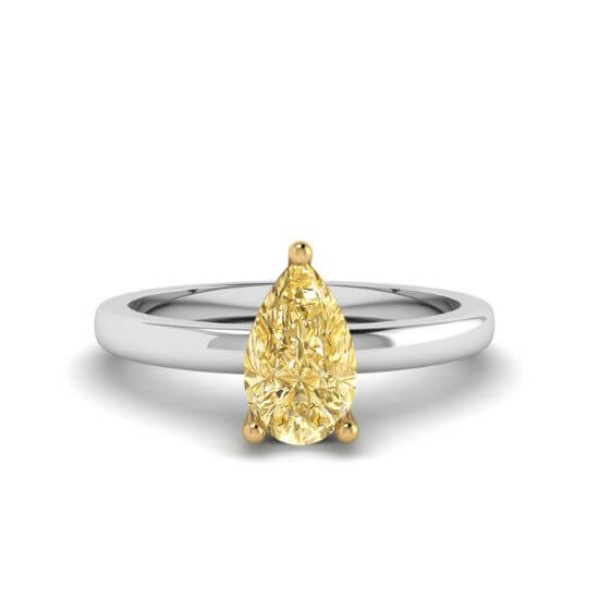 Кольцо с желтым бриллиантом Груша, Больше Изображение 1