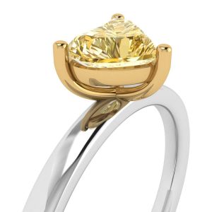 Кольцо с желтым бриллиантом Сердце - Фото 1