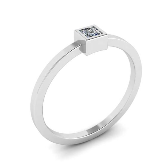 Кольцо с квадратным бриллиантом La Promesse,  Больше Изображение 4