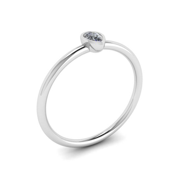 Кольцо с бриллиантом груша - La Promesse,  Больше Изображение 4