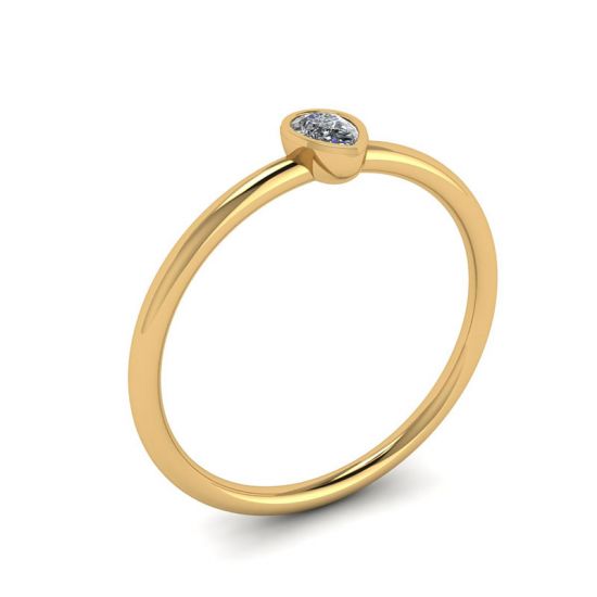 Кольцо с бриллиантом груша - La Promesse ,  Больше Изображение 4