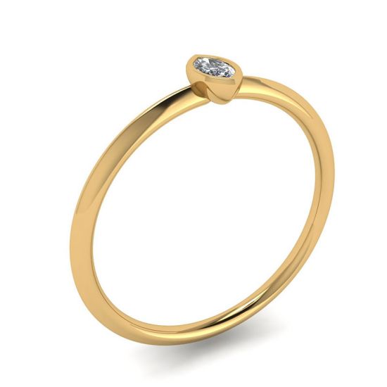 Кольцо с бриллиантом маркиз - La Promesse ,  Больше Изображение 4