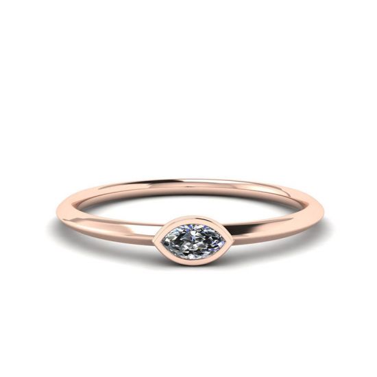 Кольцо с бриллиантом маркиз горизонтальное - La Promesse , Больше Изображение 1