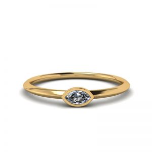 Кольцо с бриллиантом маркиз горизонтальное - La Promesse 