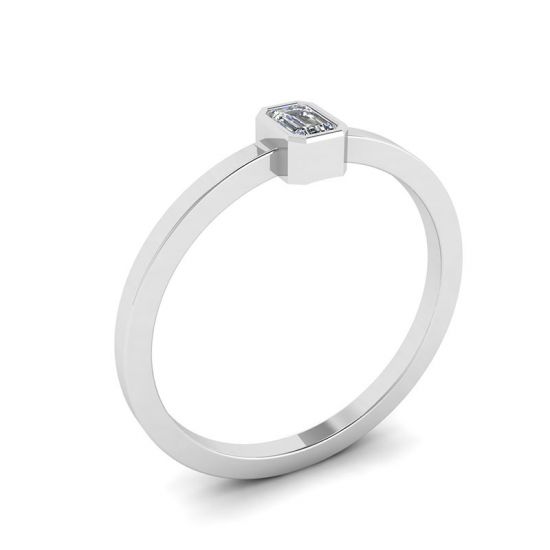Кольцо с бриллиантом эмеральд - La Promesse,  Больше Изображение 4