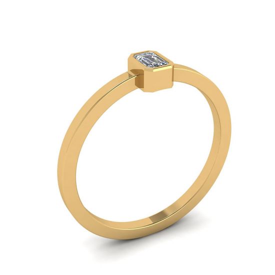 Кольцо с бриллиантом эмеральд - La Promesse ,  Больше Изображение 4