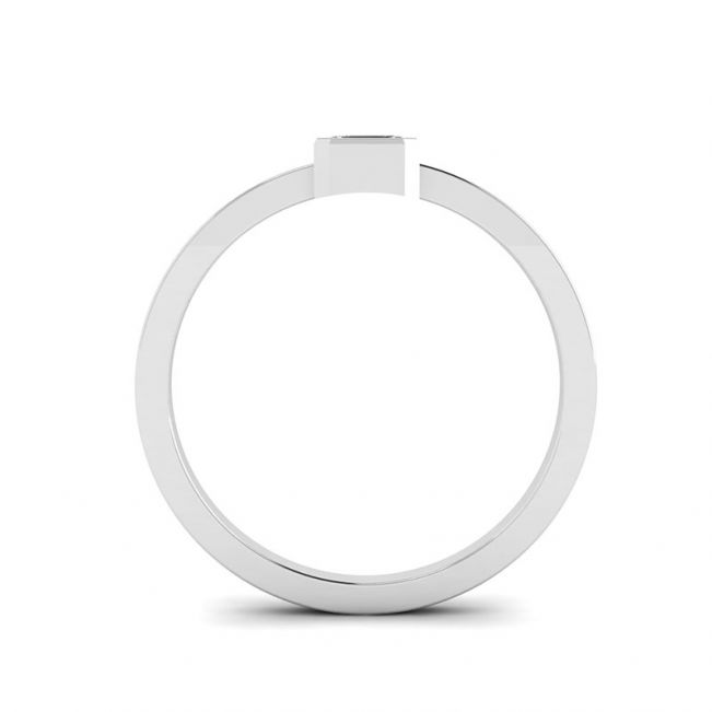 Кольцо с бриллиантом эмеральд горизонтальное - La Promesse - Фото 1