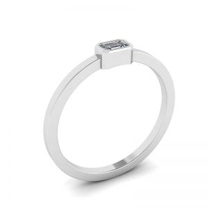 Кольцо с бриллиантом эмеральд горизонтальное - La Promesse - Фото 3